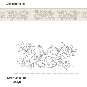 Christmas Bells Long Pre-Printed Sashiko Panel