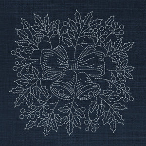 Christmas Bells Pre-Printed Sashiko Panel