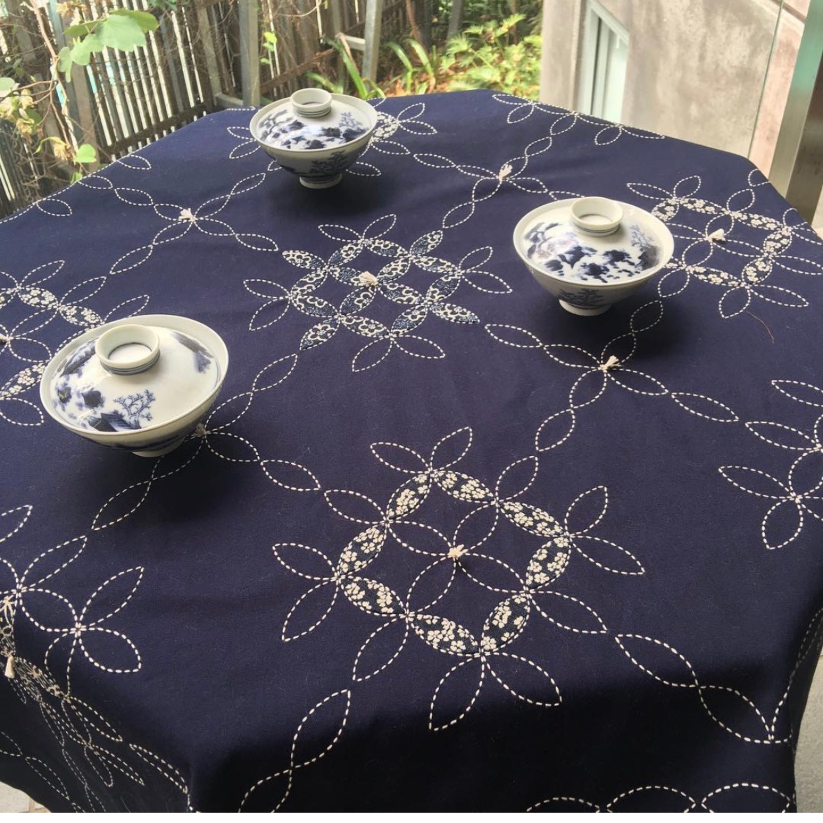 Crossings Tablecloth Pre-Printed Sashiko Panel. ***PRE-ORDER***