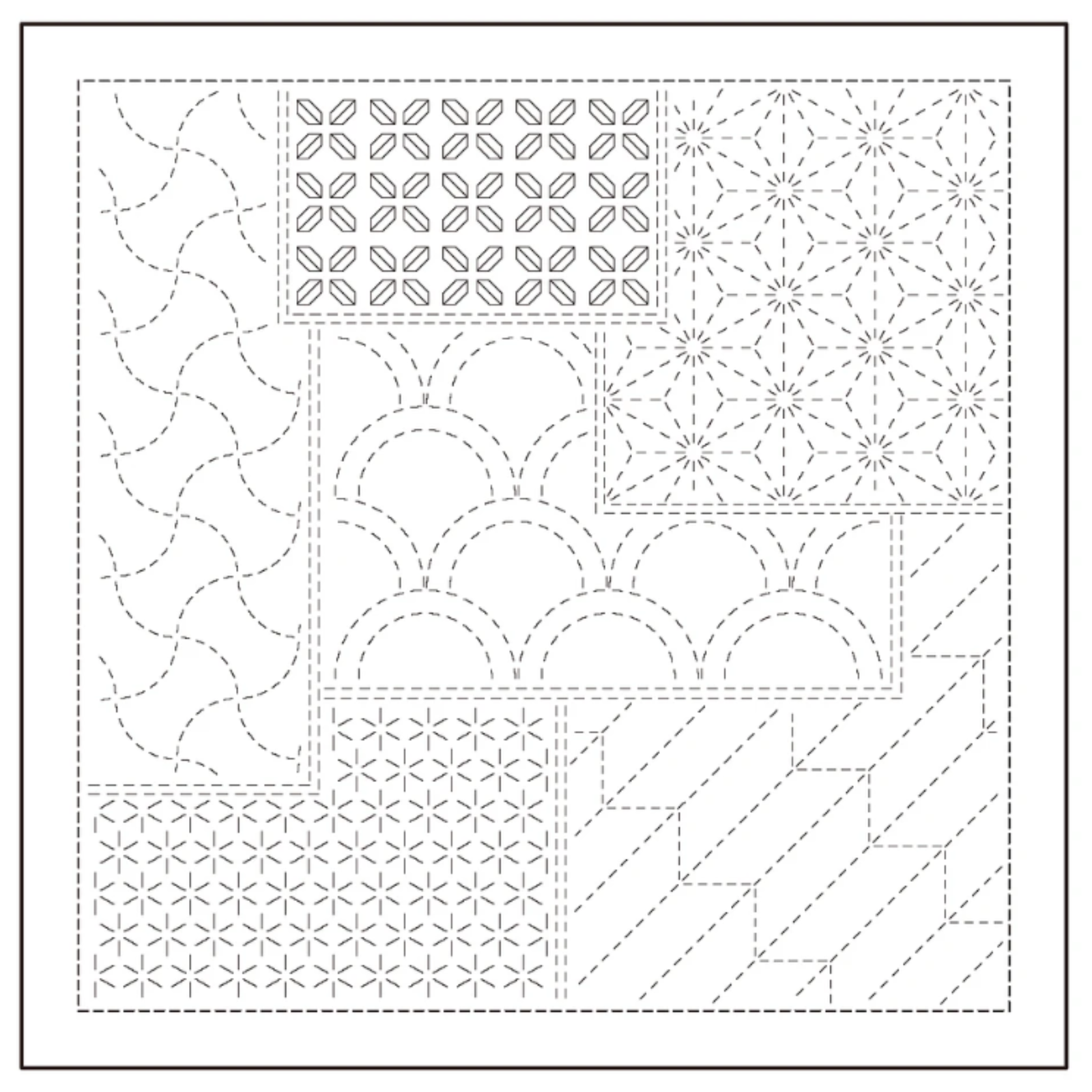 Sashiko Sampler - White - H-1145