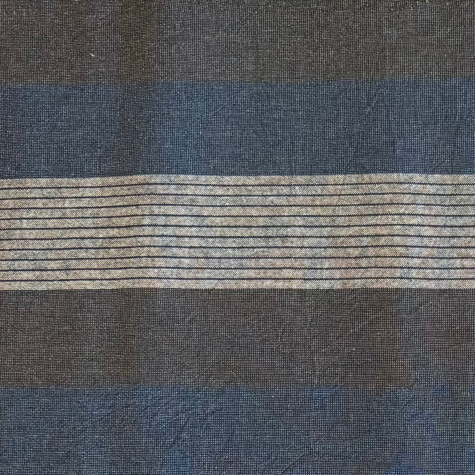Grey, Blue, Brown Stripes - Yarn-Dyed Fabric - $39 Per Metre