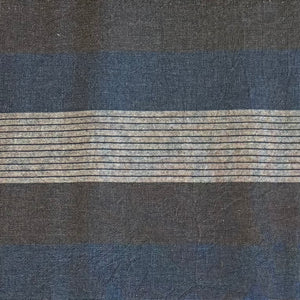 Grey, Blue, Brown Stripes - Yarn-Dyed Fabric - $39 Per Metre
