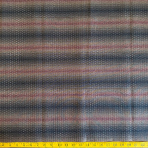 Brown/Maroon Stitched Stripe - Yarn-Dyed Fabric - $32 Per Metre