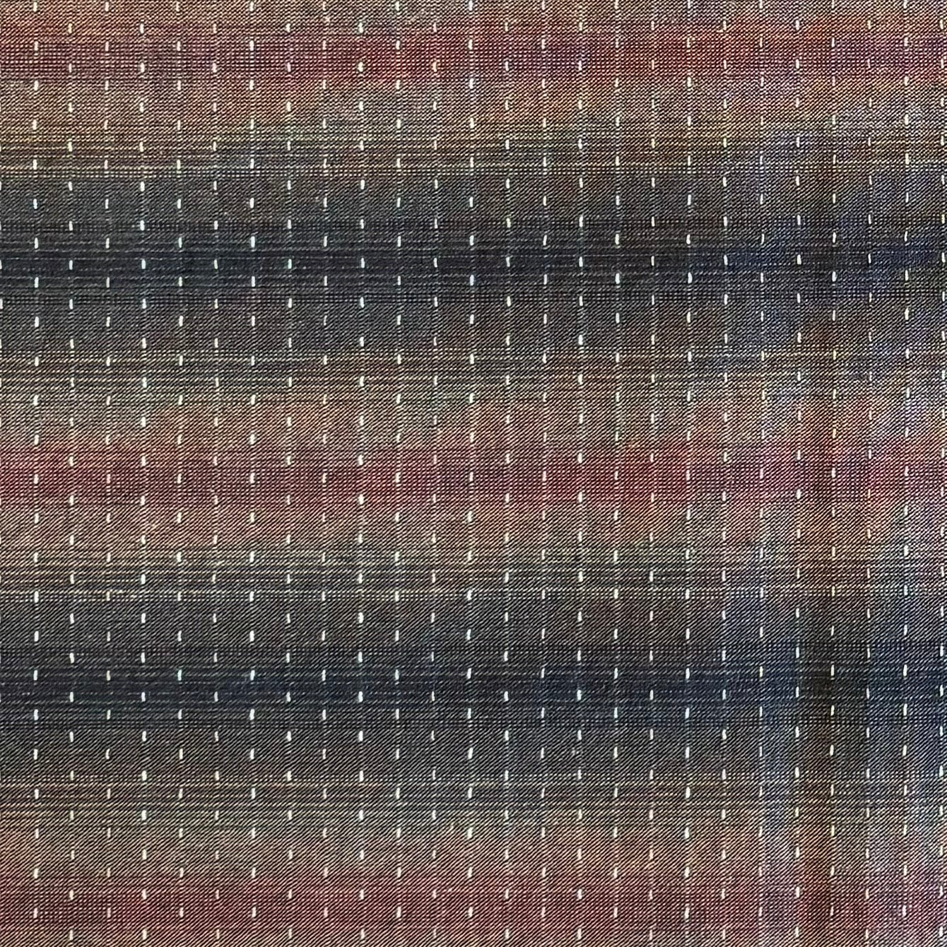 Brown/Maroon Stitched Stripe - Yarn-Dyed Fabric - $32 Per Metre