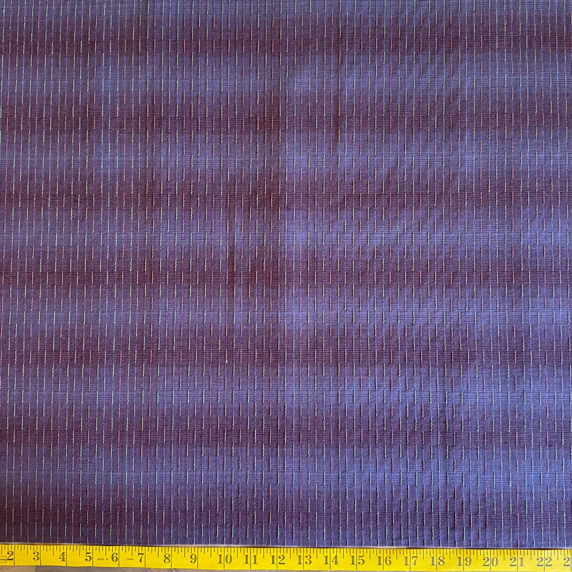 Deep Purple Broken Stitched Stripes - Yarn-Dyed Fabric - $32 Per Metre