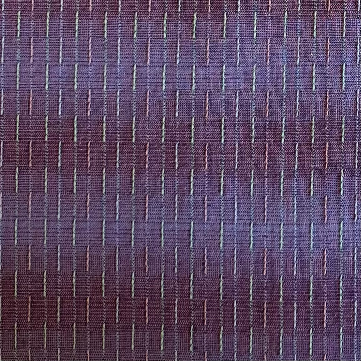 Deep Purple Broken Stitched Stripes - Yarn-Dyed Fabric - $32 Per Metre
