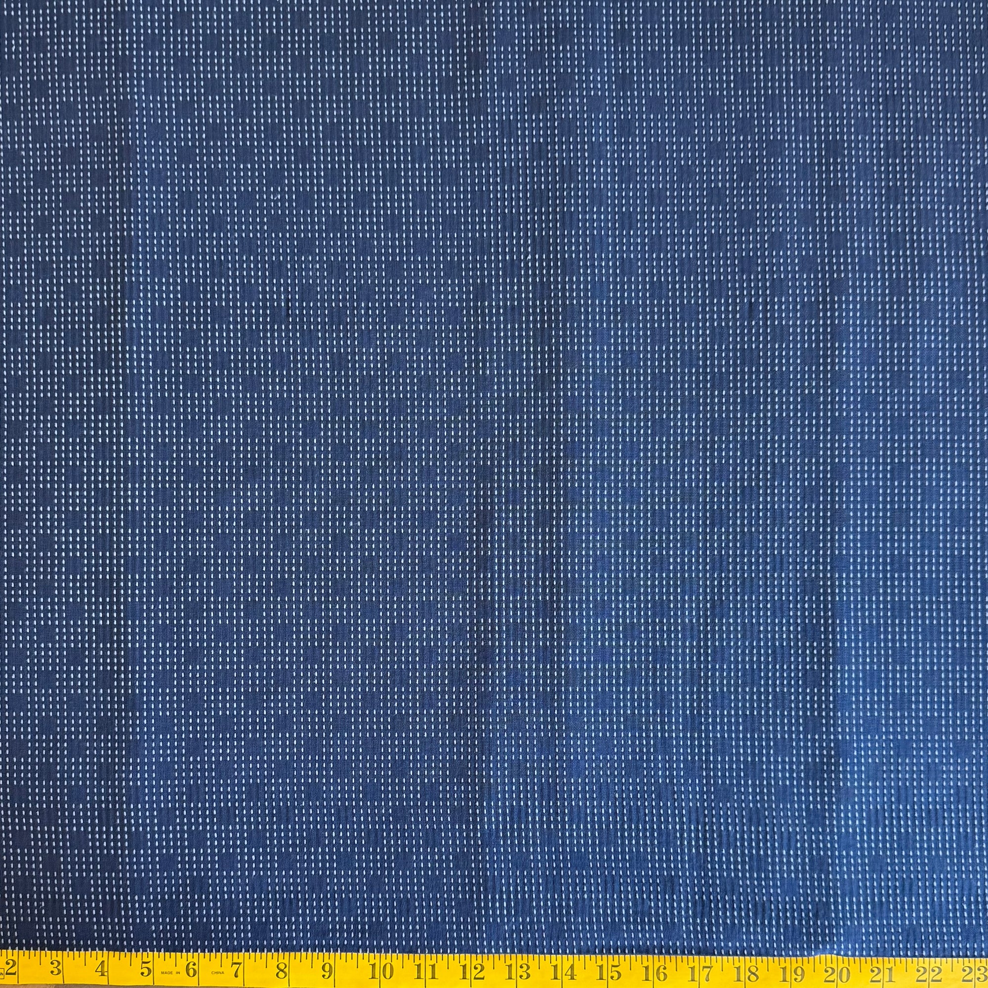 Blue Squares & Stripes - Yarn-Dyed Fabric - $47 Per Metre
