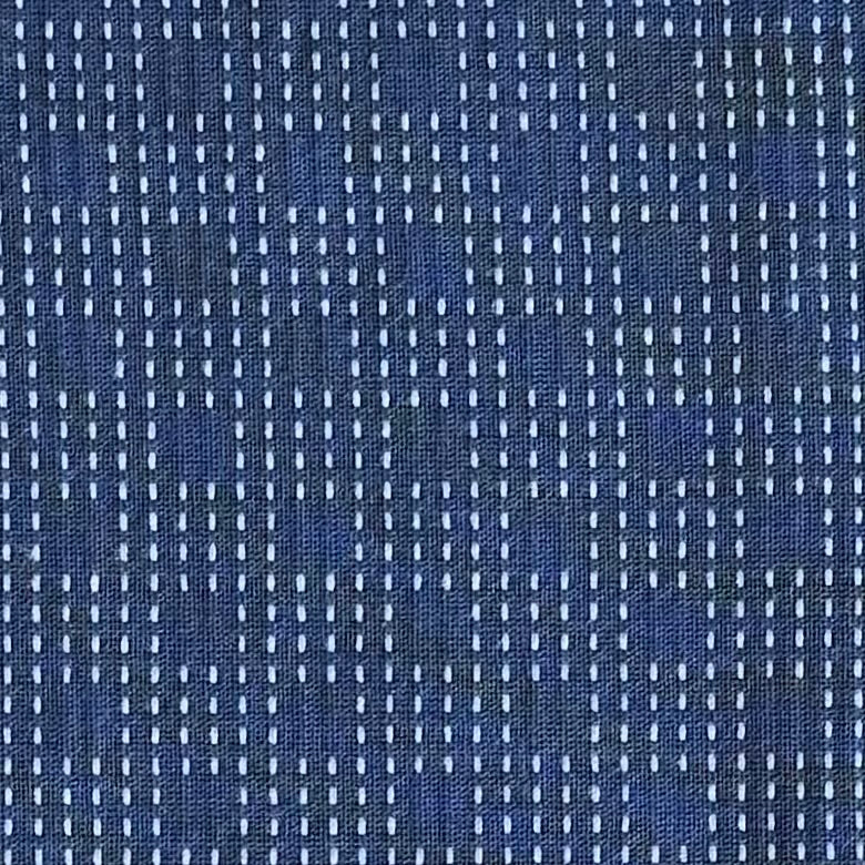 Blue Squares & Stripes - Yarn-Dyed Fabric - $47 Per Metre