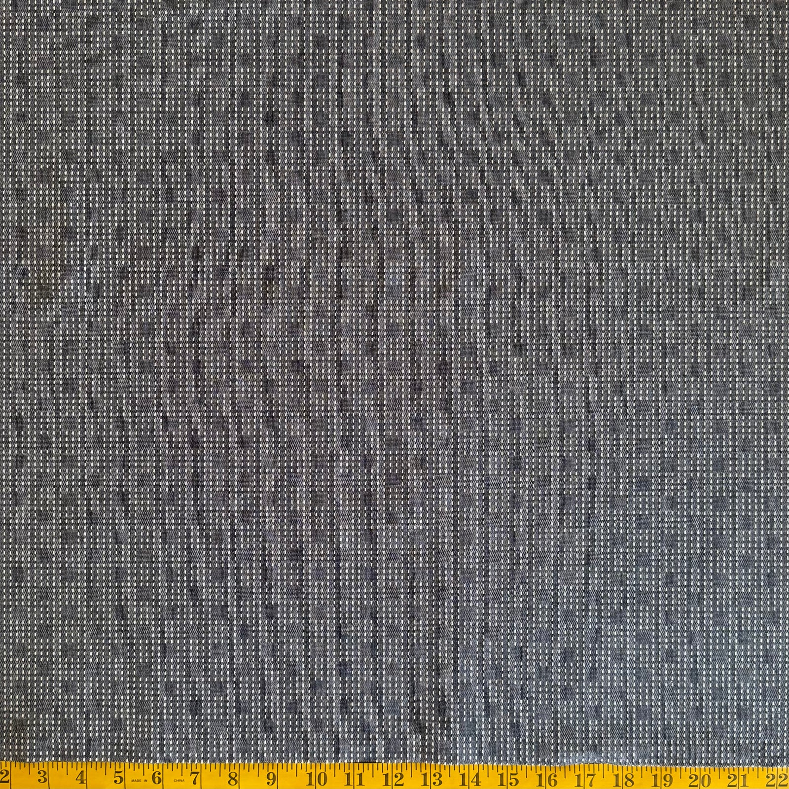 Grey Squares & Stripes - Yarn-Dyed Fabric - $47 Per Metre