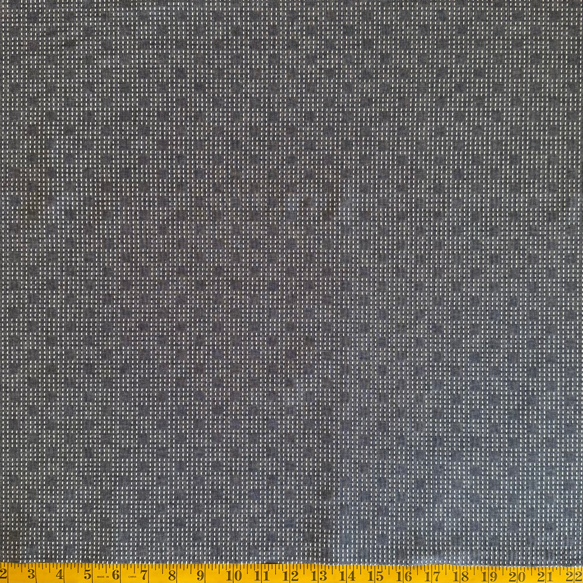 Grey Squares & Stripes - Yarn-Dyed Fabric - $47 Per Metre
