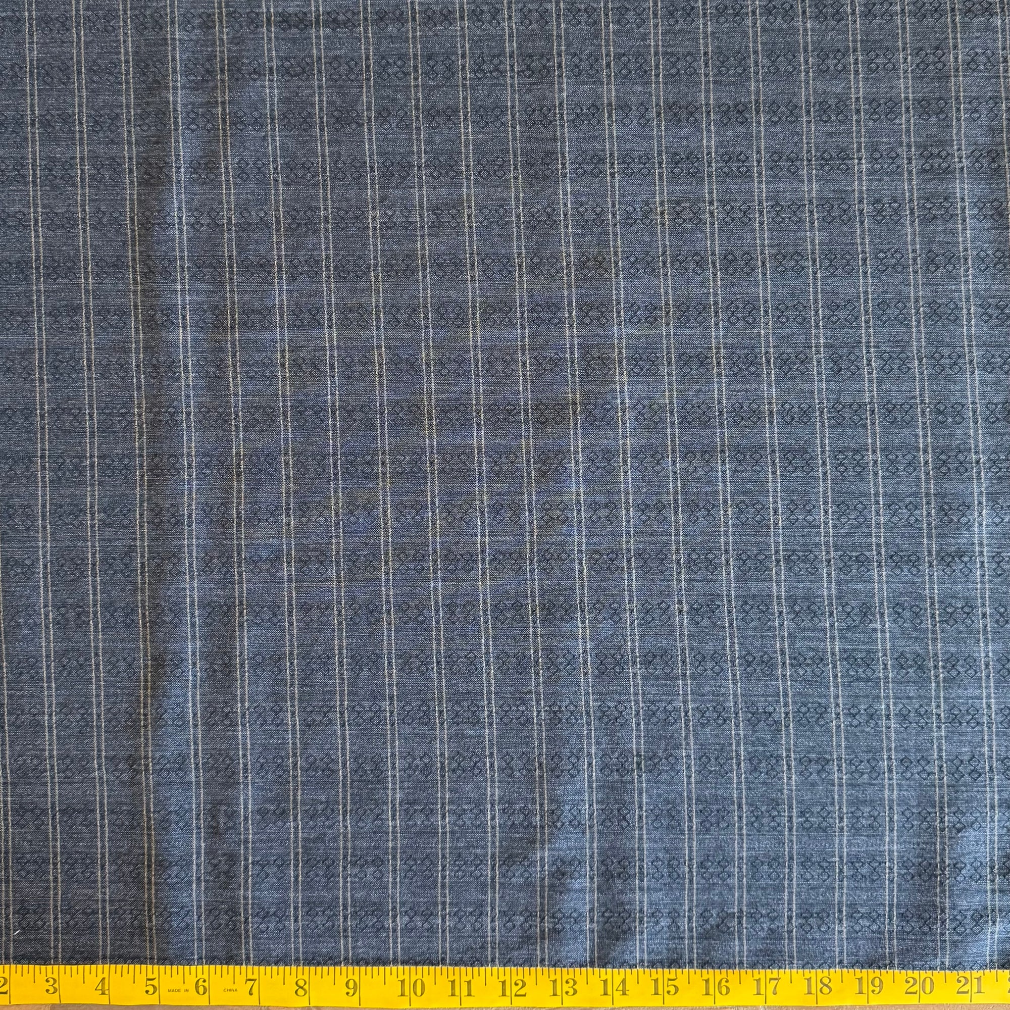 Indigo & Brown Stripe - Yarn-Dyed Fabric - $26 Per Metre