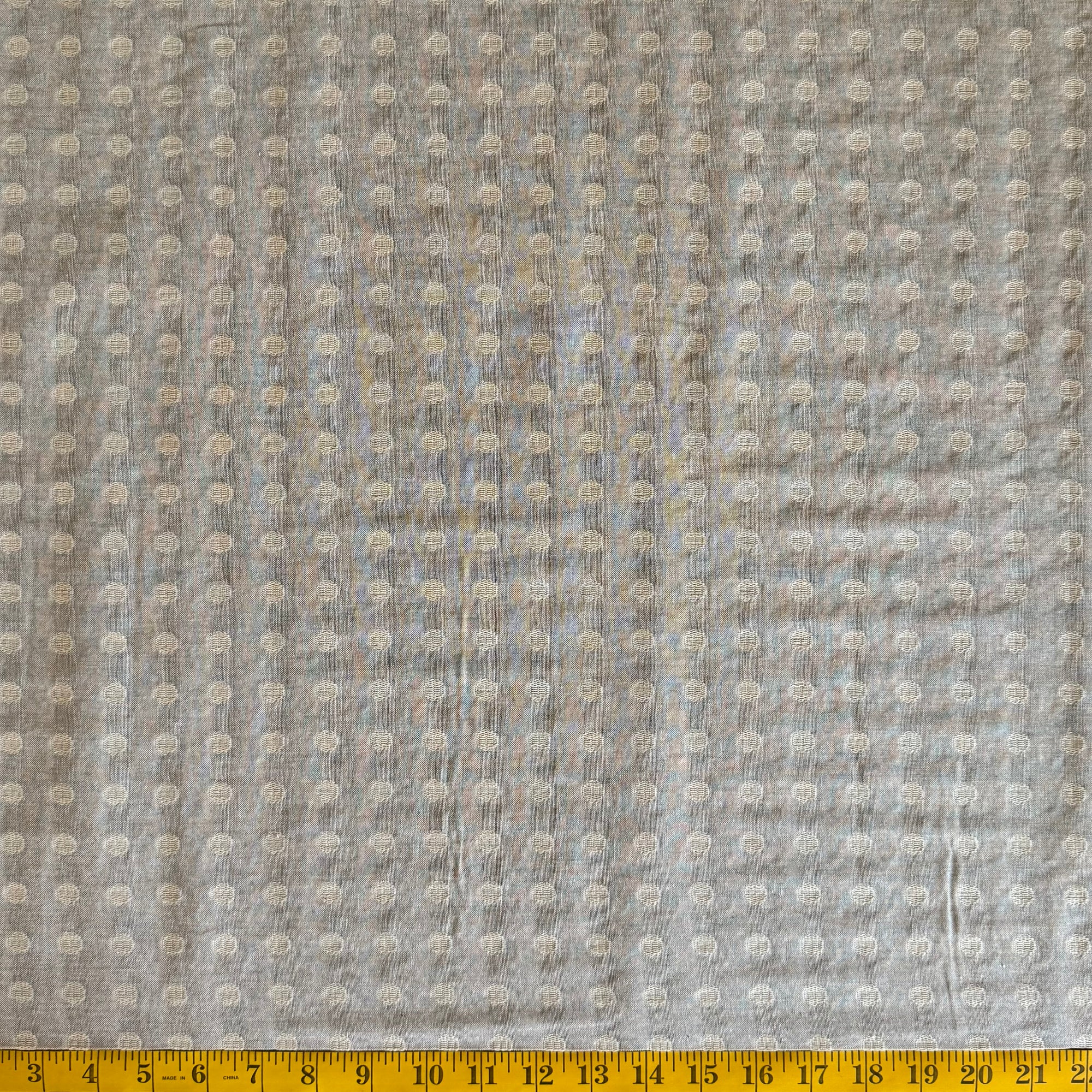 Cream Dots - Yarn-Dyed Fabric - $44 Per Metre