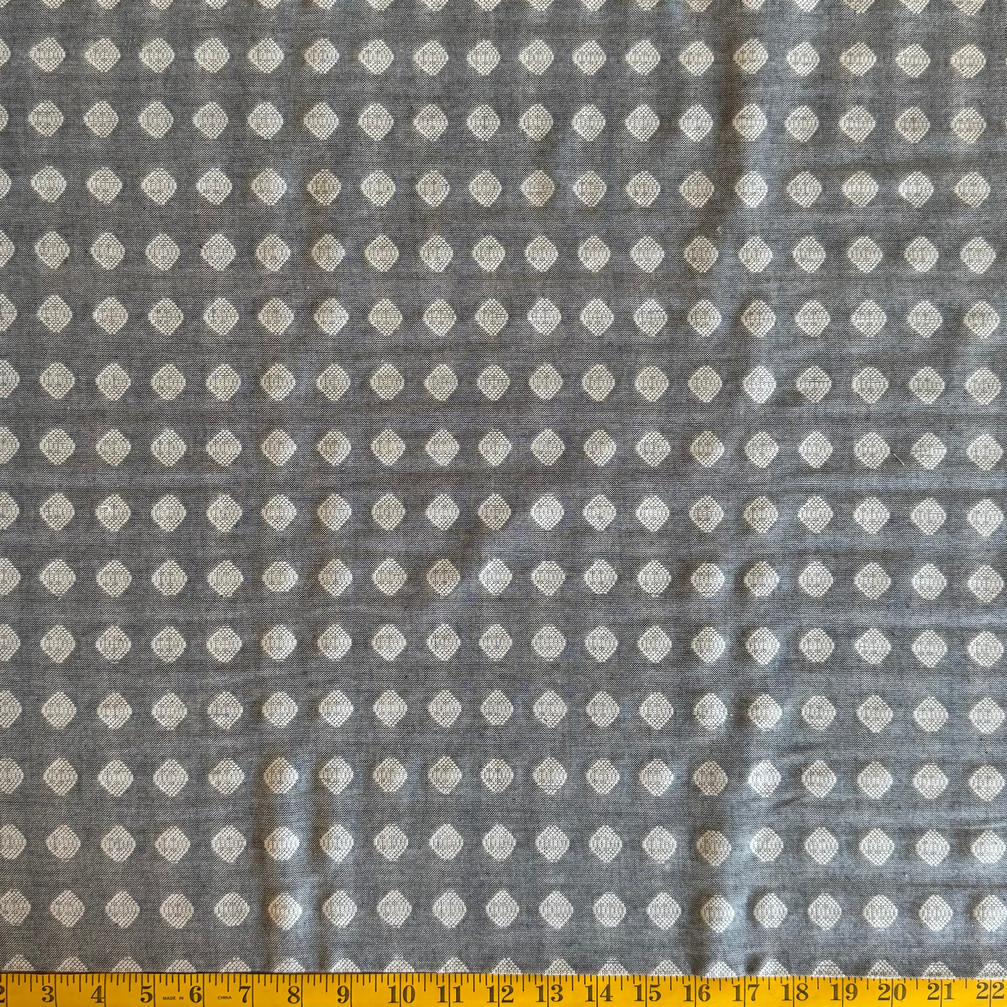 Grey Diamonds - Yarn-Dyed Fabric - $44 Per Metre