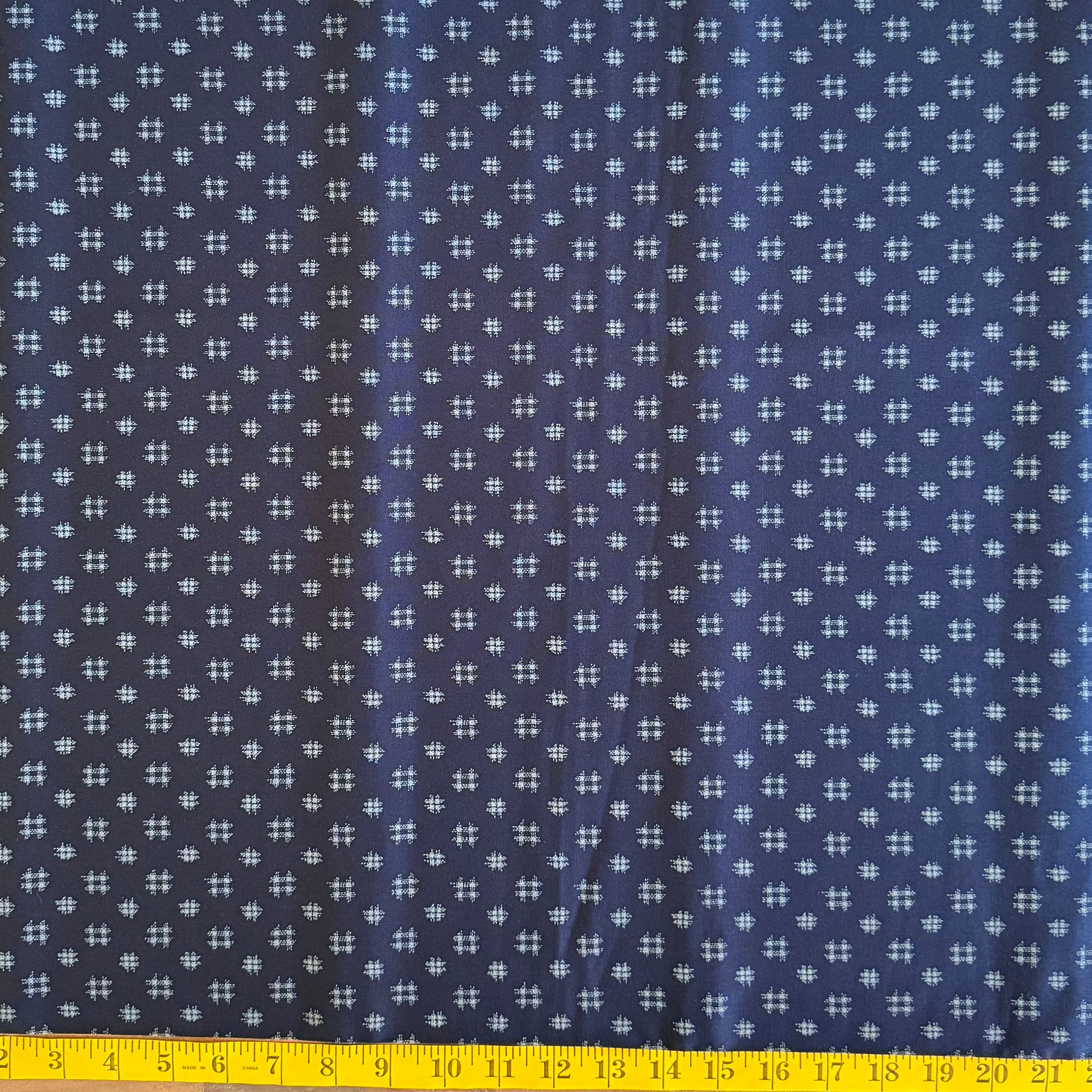 Mini Scattered Crosshatch - Cotton Print Fabric - $30 Per Metre
