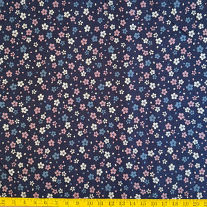 Indigo Blossoms - Cotton Print Fabric - $30 Per Metre
