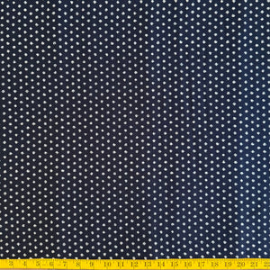 Indigo & White Scattered Spots - Cotton Print Fabric - $32 Per Metre