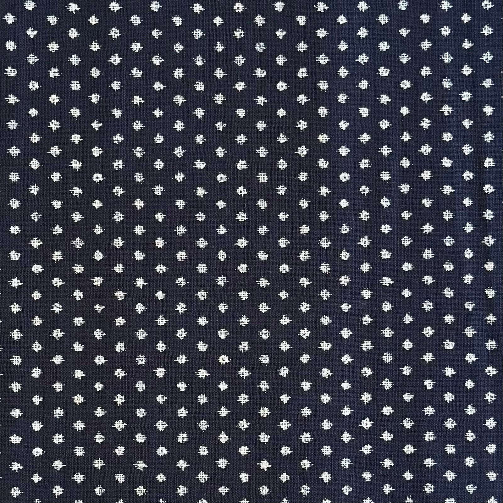 Indigo & White Scattered Spots - Cotton Print Fabric - $32 Per Metre