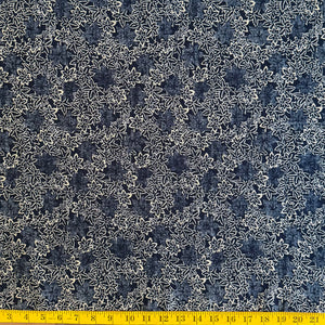 Indigo Maple Leaf - Cotton Print Fabric - $32 Per Metre