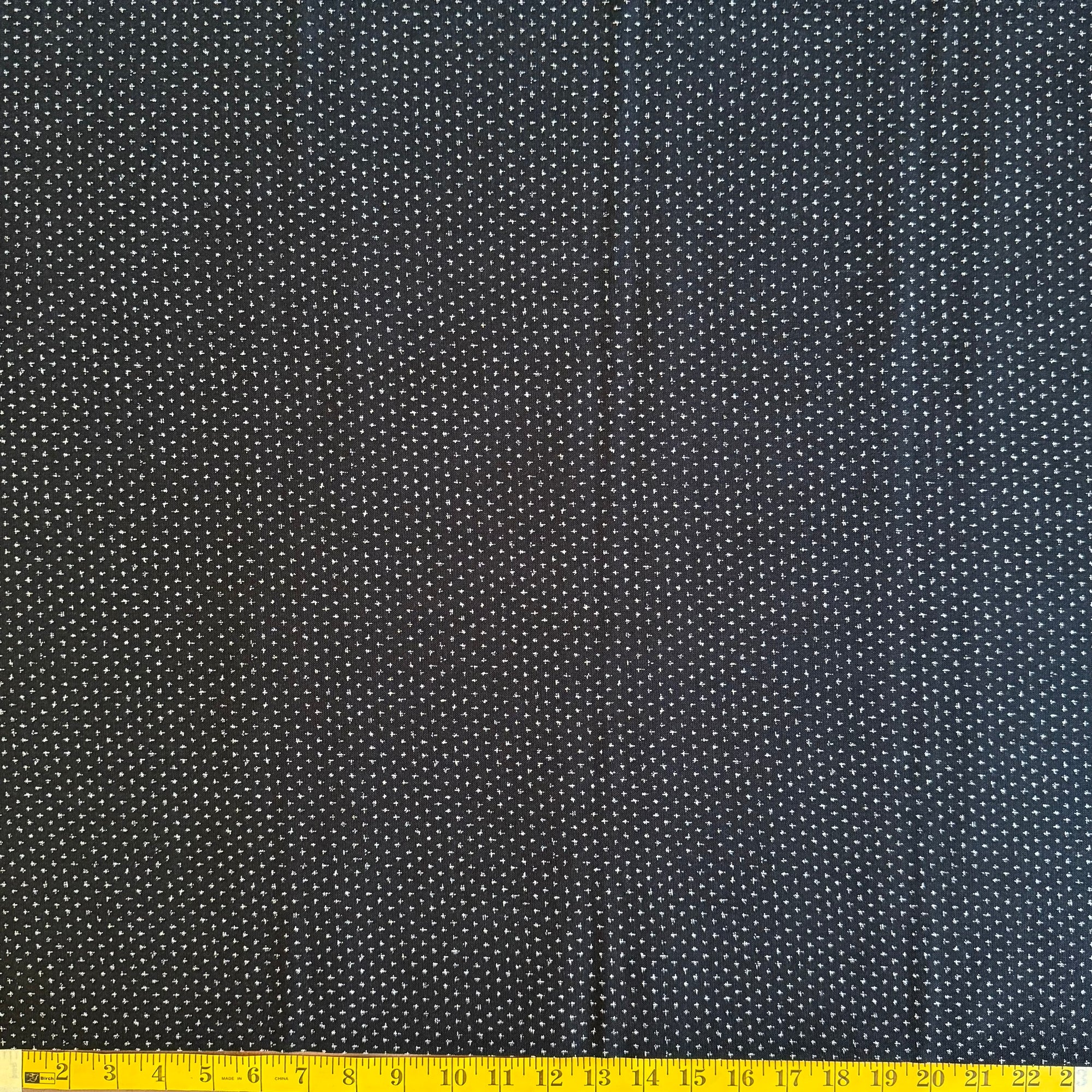 Black & White Distressed Crosses - Cotton Print Fabric - $45 Per Metre