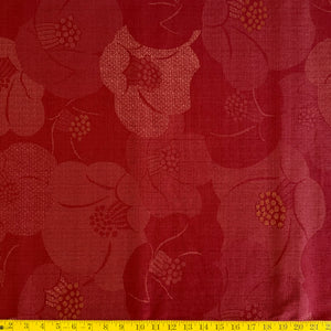 Subtle Red Florals - Dobby Weave Fabric - $36 Per Metre