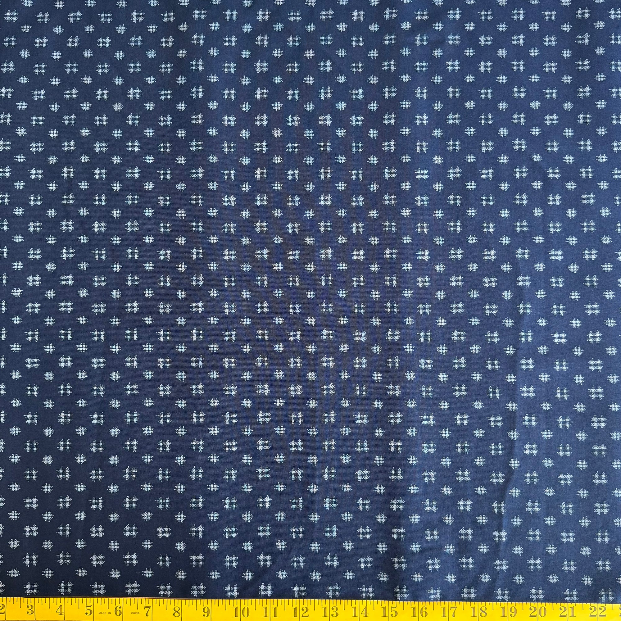 Mini Scattered Crosshatch - Cotton Print Fabric - $30 Per Metre