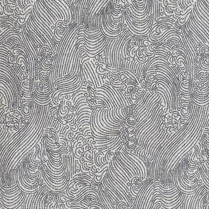 White Waves - Cotton Print Fabric - $32 Per Metre