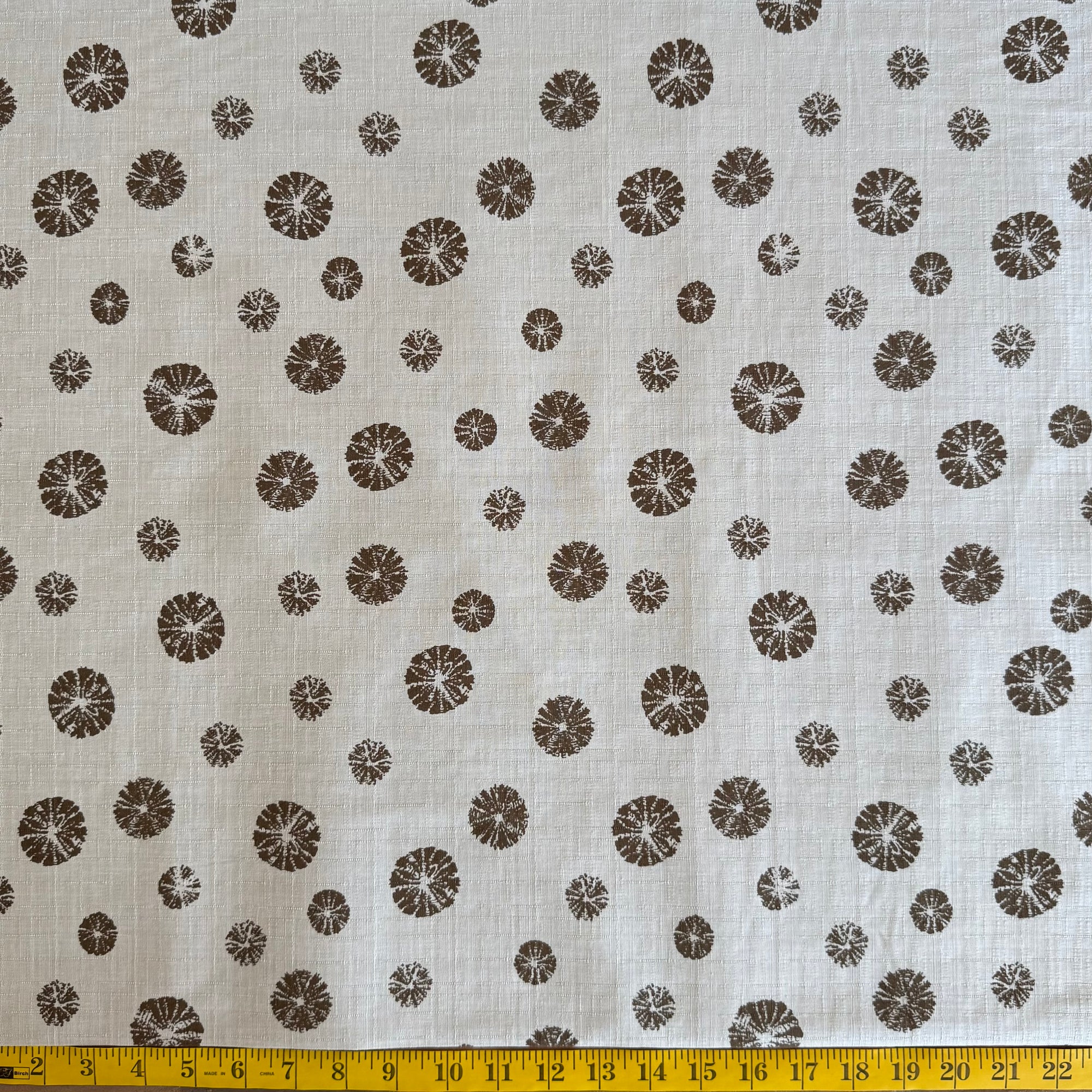 Stamped Spots - Dobby Weave Fabric - $36 Per Metre