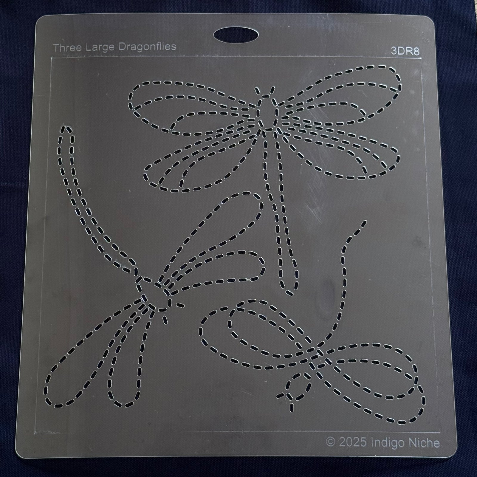 Three Dragonflies Large Sashiko Template