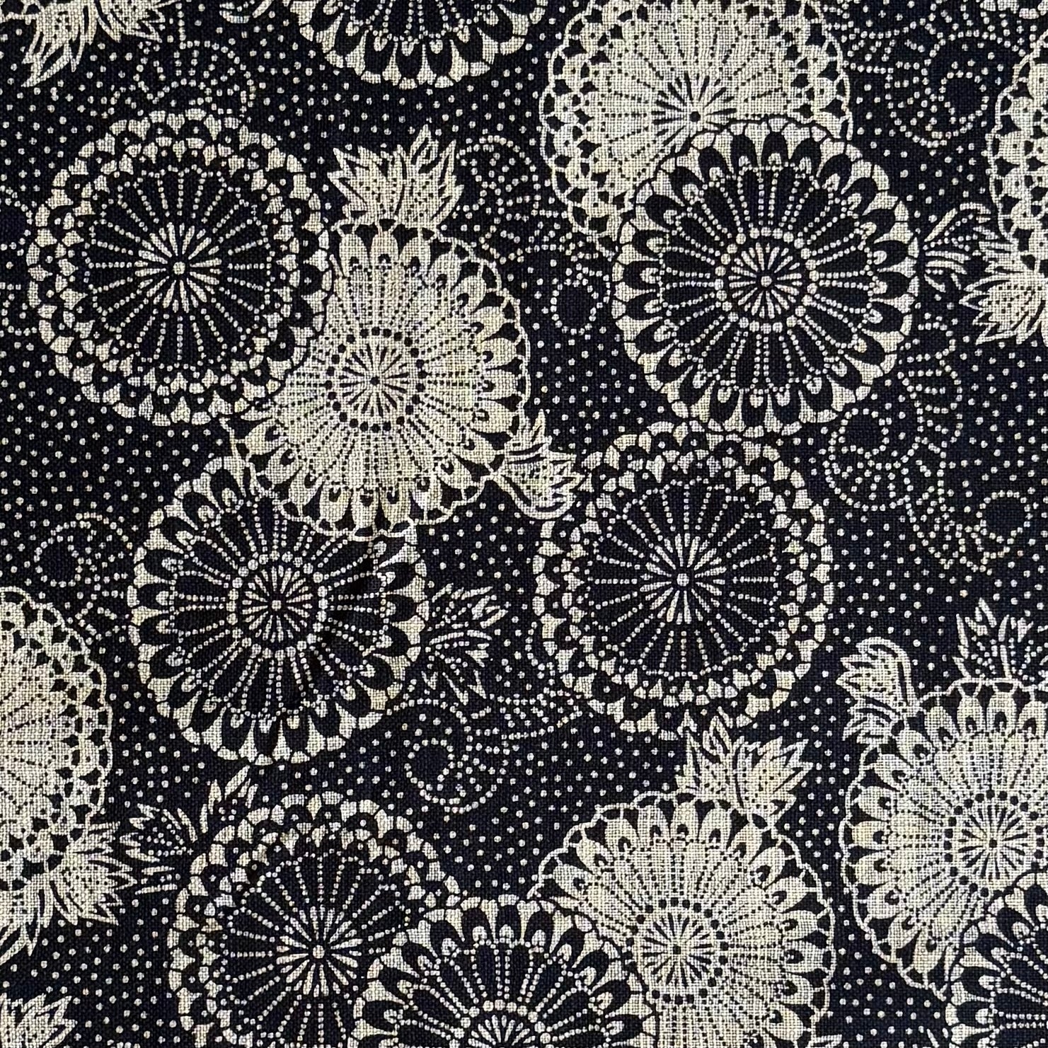 Indigo Fans - Cotton Print Fabric - $32 Per Metre
