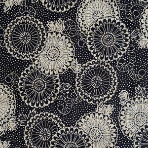 Indigo Fans - Cotton Print Fabric - $32 Per Metre