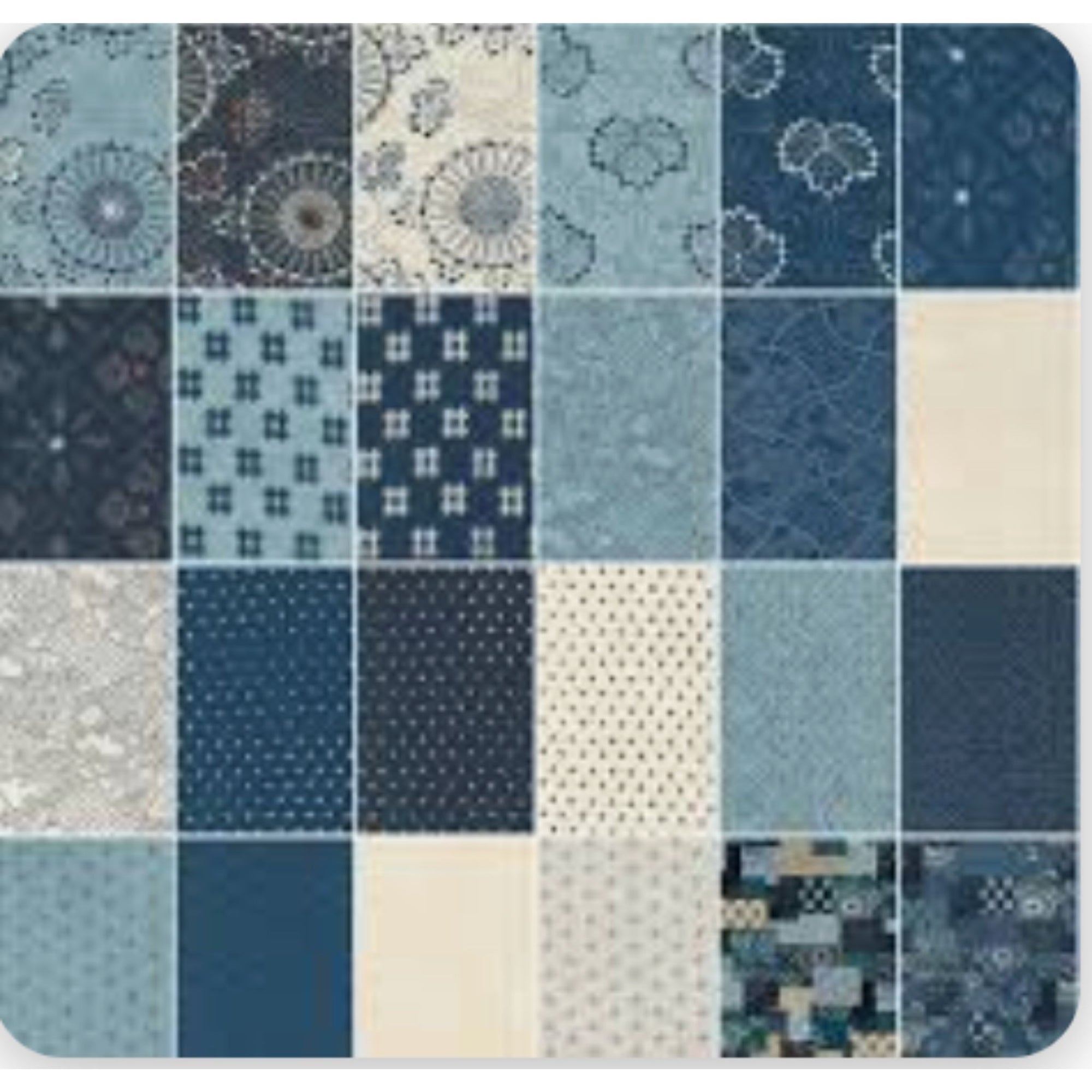 Indigo Blooming by Debbie Maddy Charm Square Pack