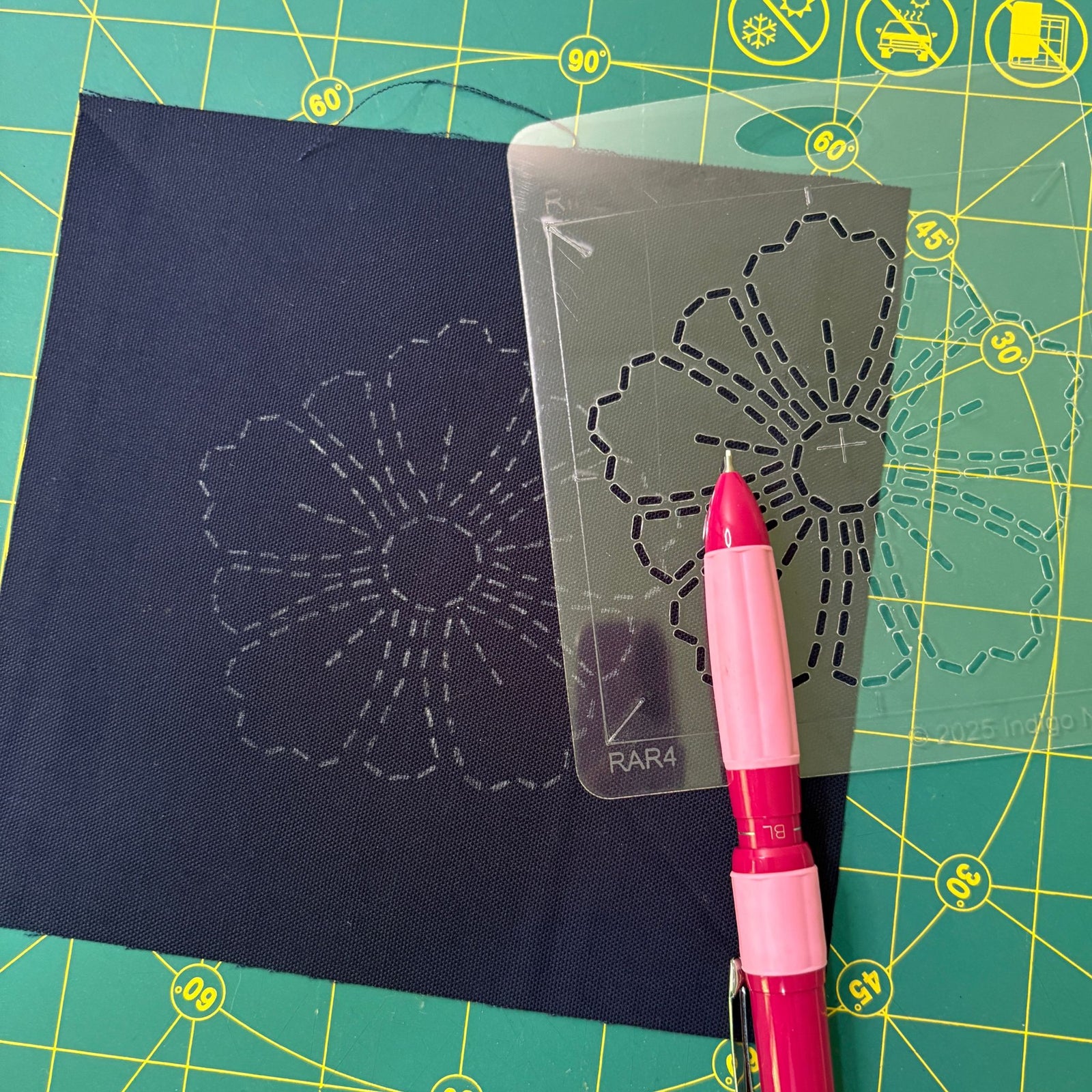 Ring A Rose Small Sashiko Template