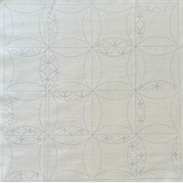 Springtime Sampler PATT#4 - Sashiko Panel - Indigo Niche