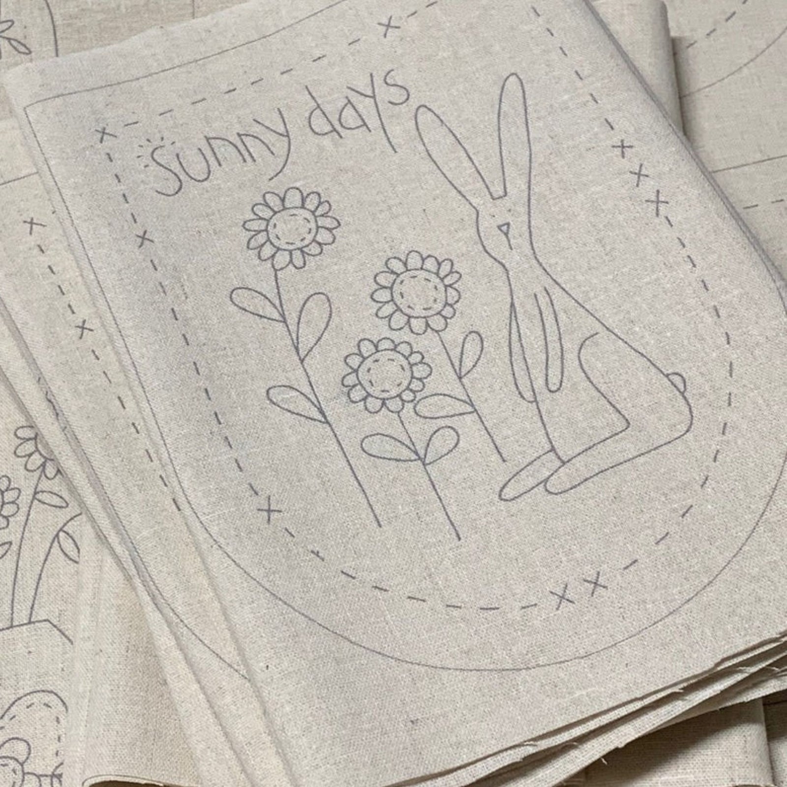 Sunny Days Bunting Pre-Printed Linen Panel