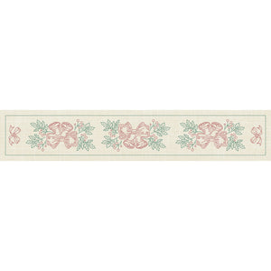Christmas Bells Long Pre-Printed Sashiko Panel Seeded Cream