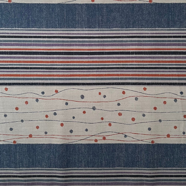 Circus Path Blue - Dobby Weave Fabric - $36 Per Metre - Indigo Niche