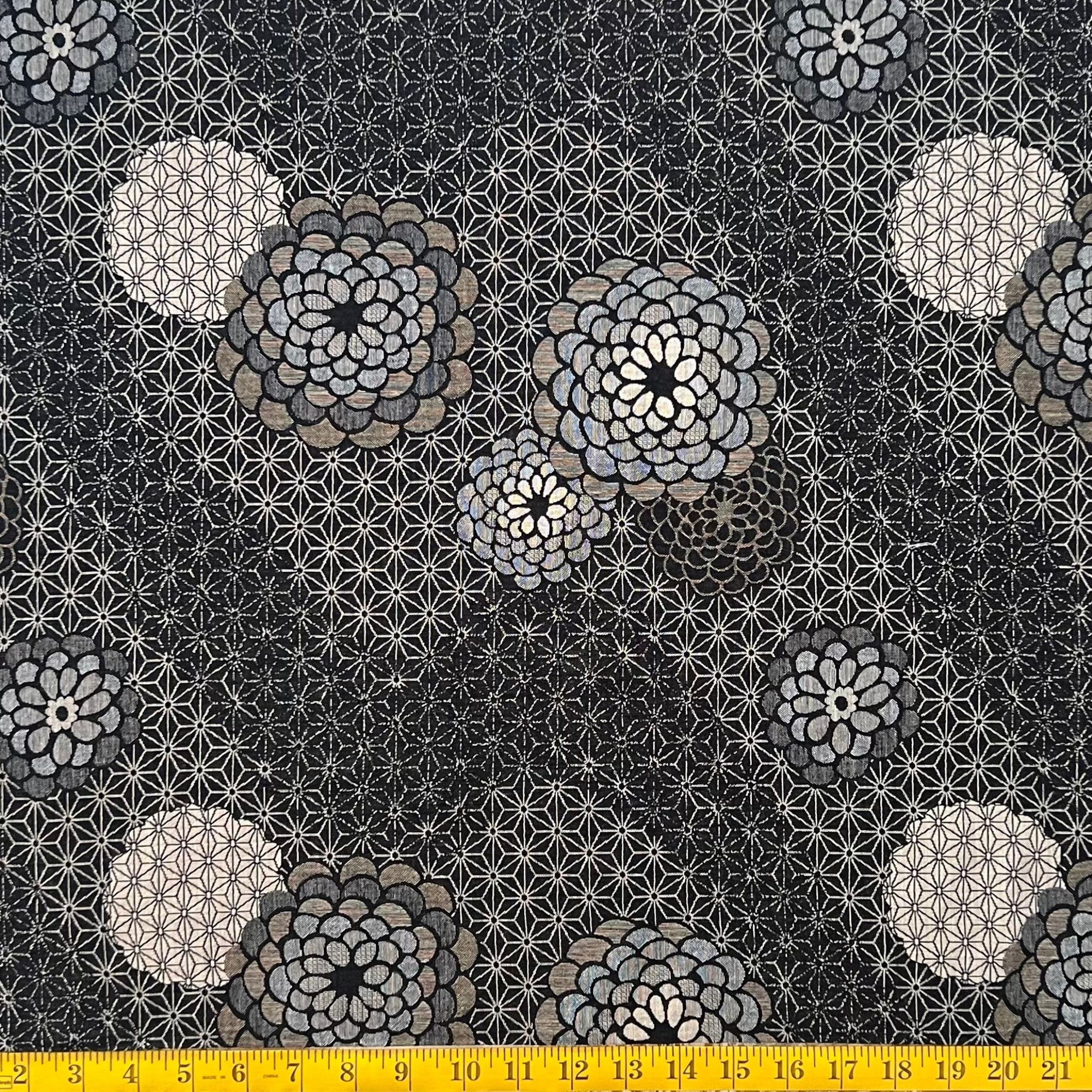 Floral Asanoha - Double Woven Fabric - $42 Per Metre