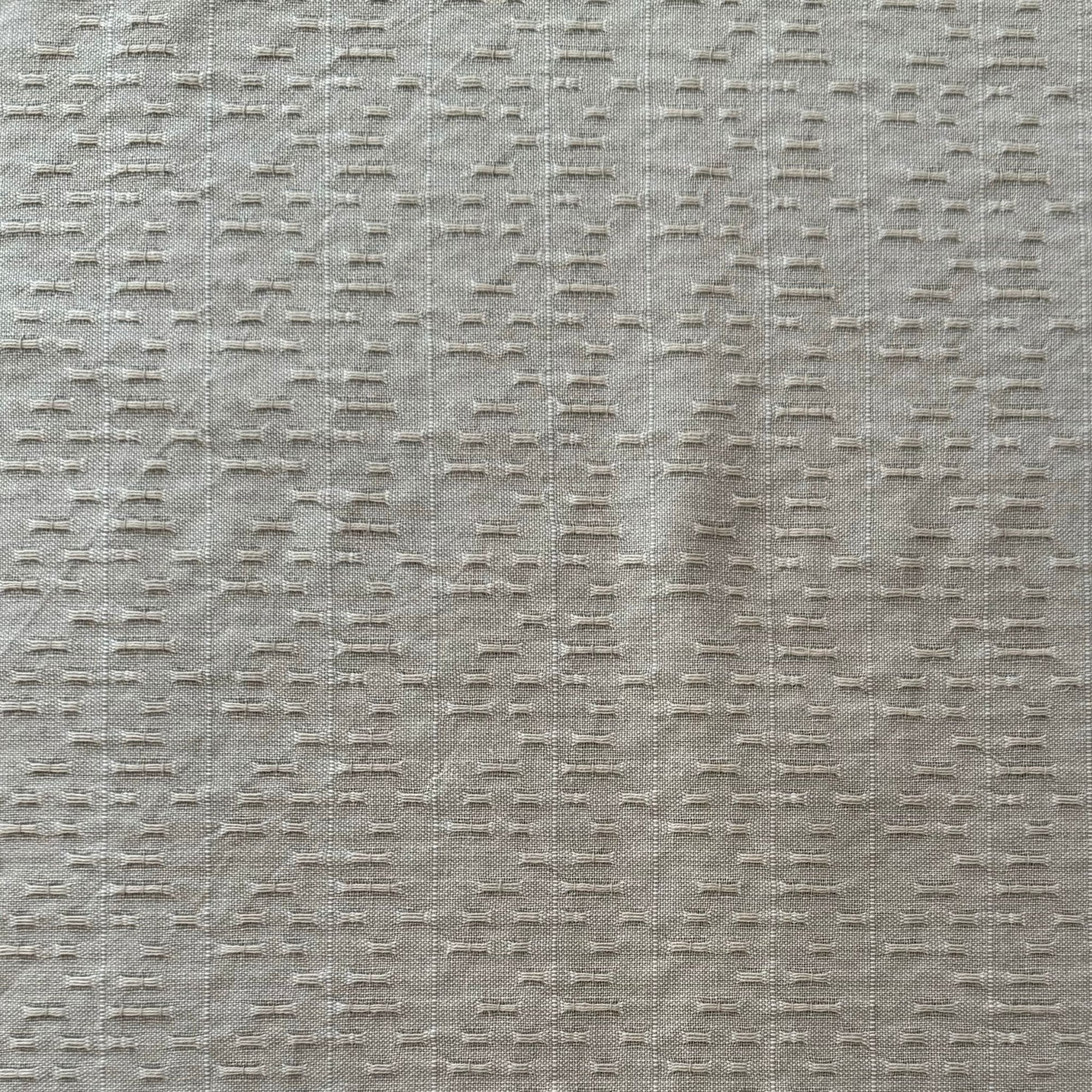 Cream Dashes - Yarn-Dyed Fabric - $40 Per Metre