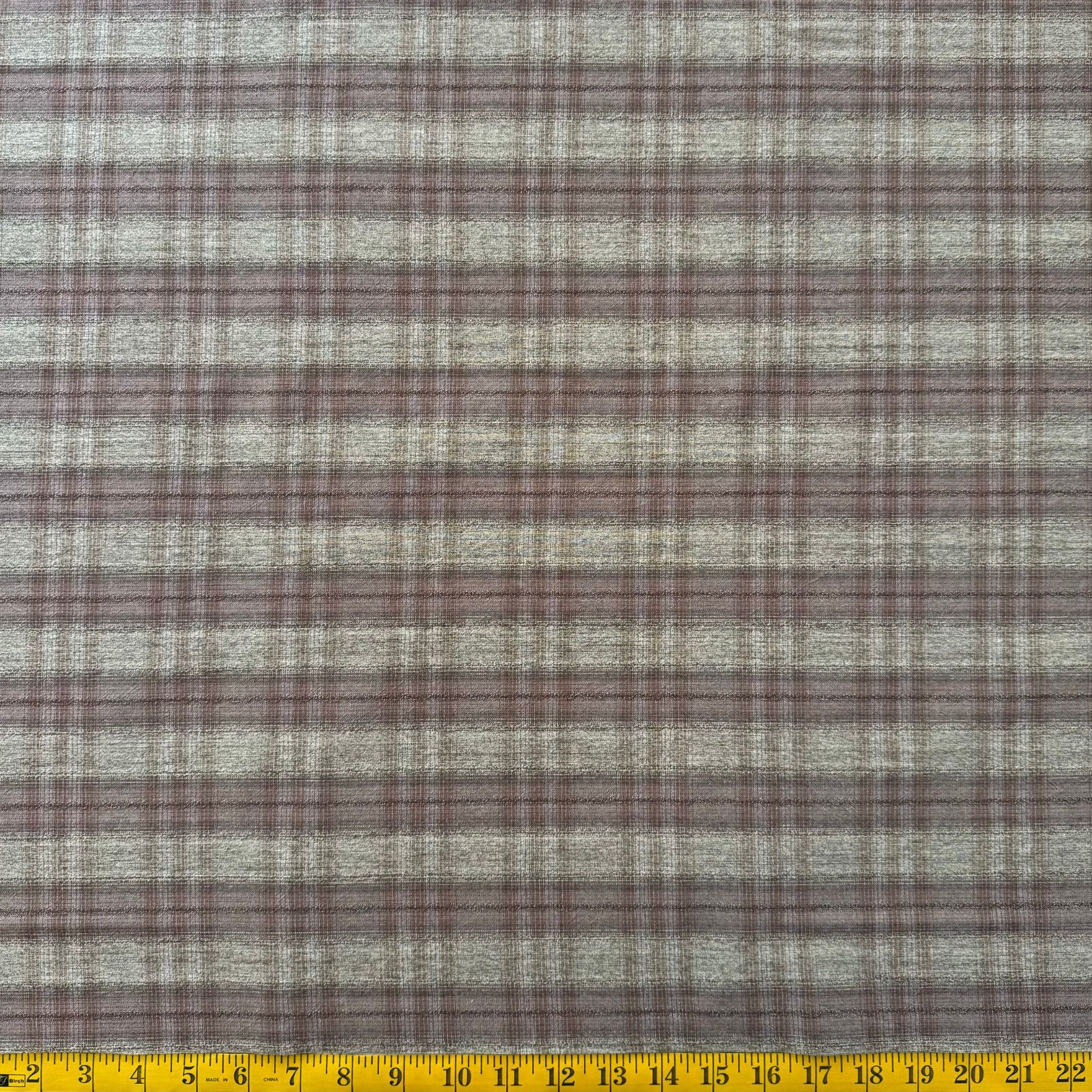 Pink & Brown Plaid - Yarn-Dyed Fabric - $36 Per Metre