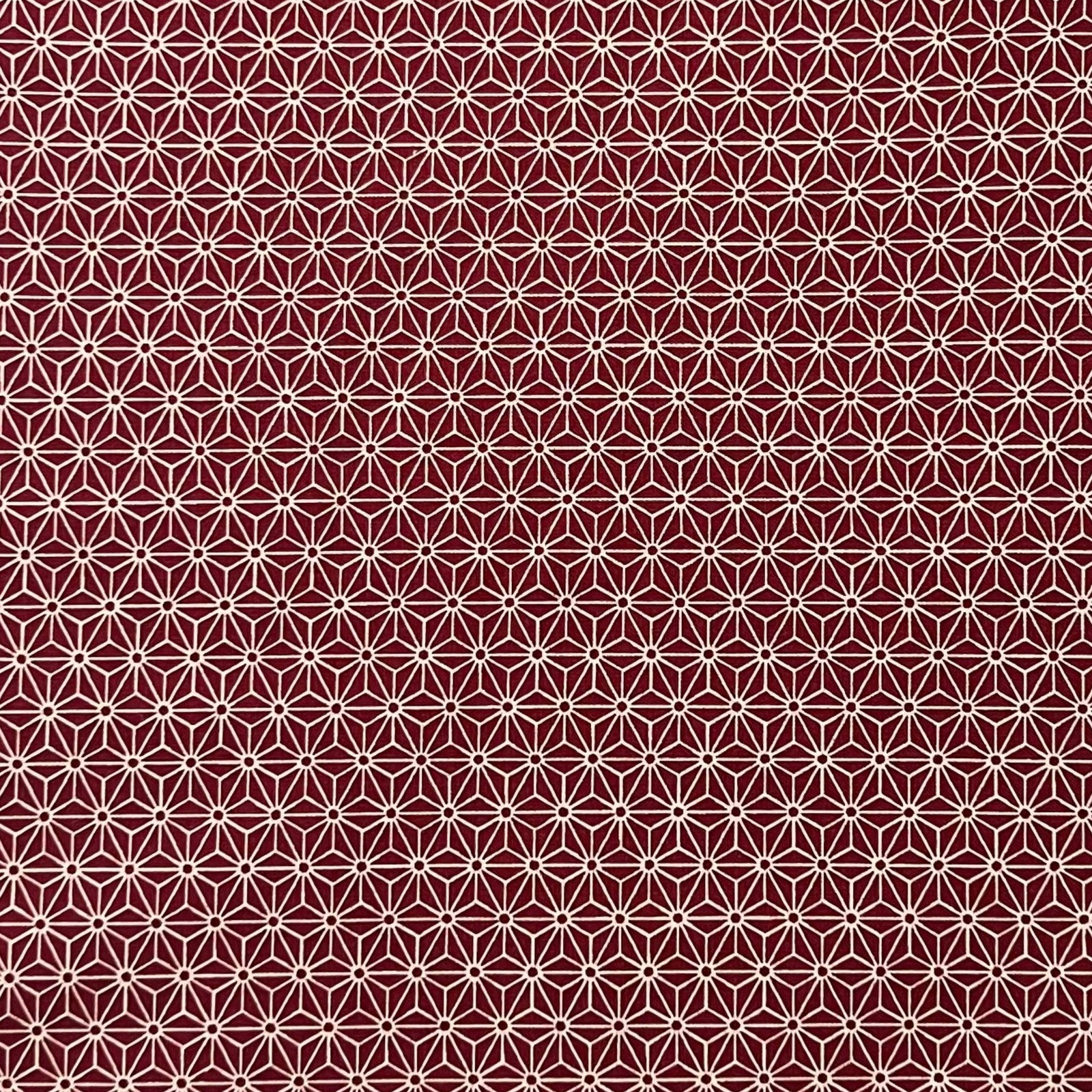 Classic Asanoha Red - Cotton Print Fabric - $30 Per Metre