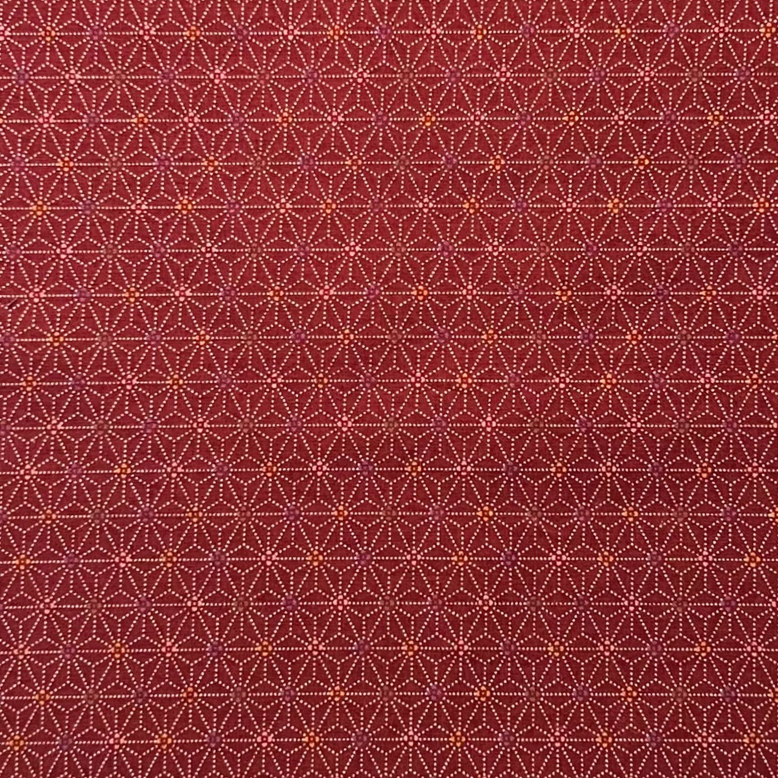 Spotted Asanoha Red - Cotton Print Fabric - $30 Per Metre