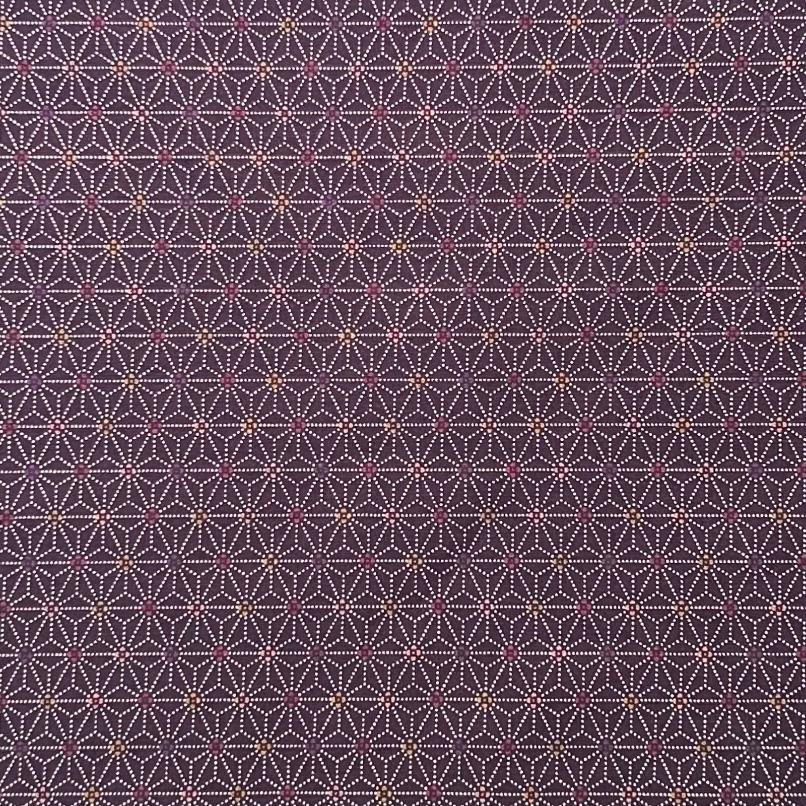 Spotted Asanoha Purple - Cotton Print Fabric - $30 Per Metre