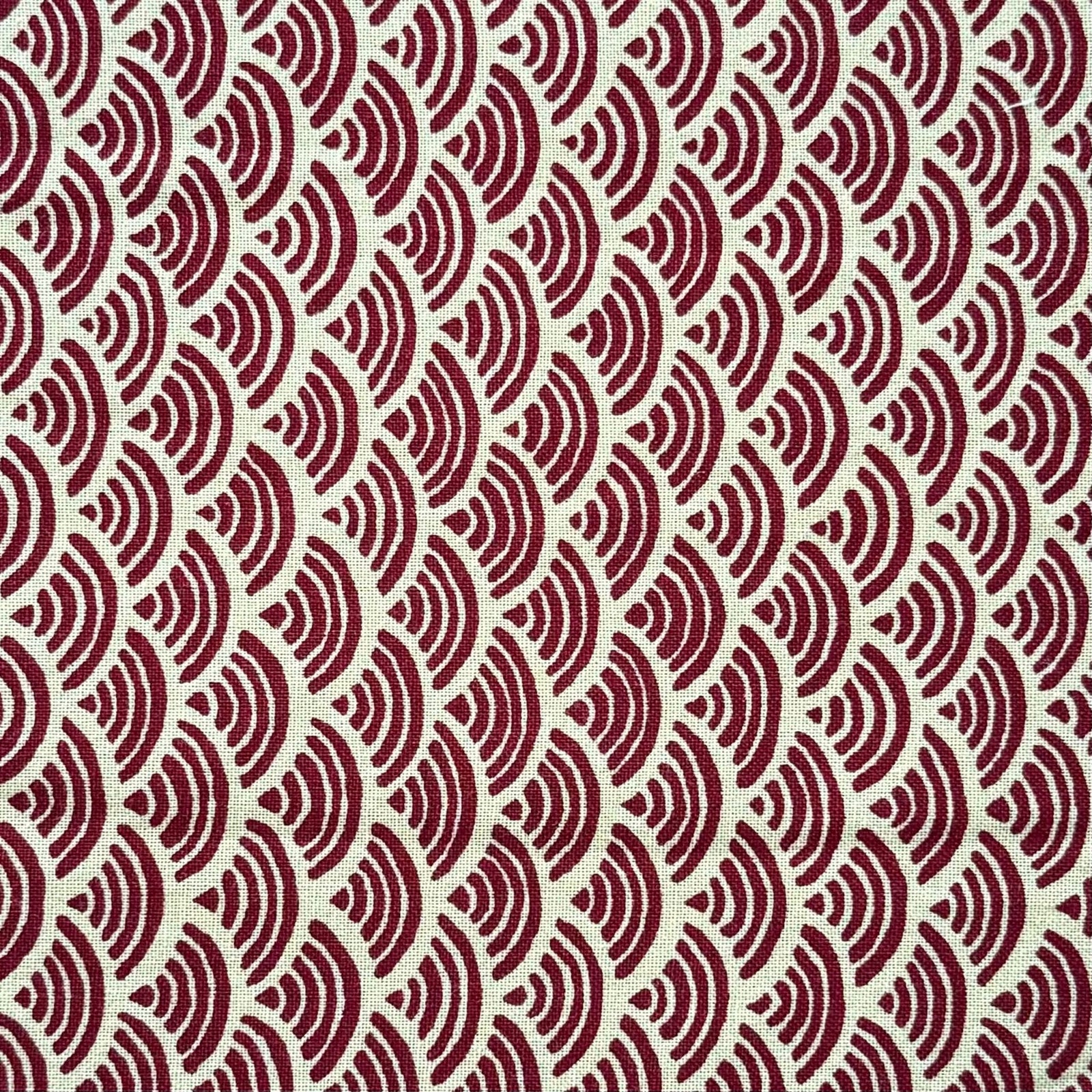 Red Seigaiha - Cotton Print Fabric - $32 Per Metre