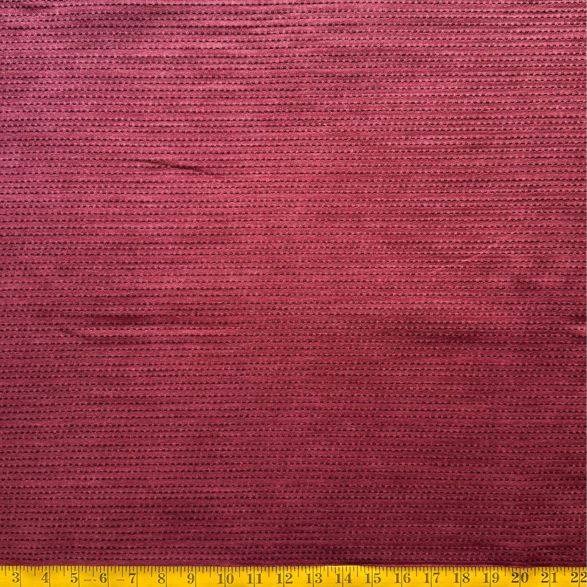 Sashiko Stitch Red - Yarn-Dyed Fabric - $44 Per Metre