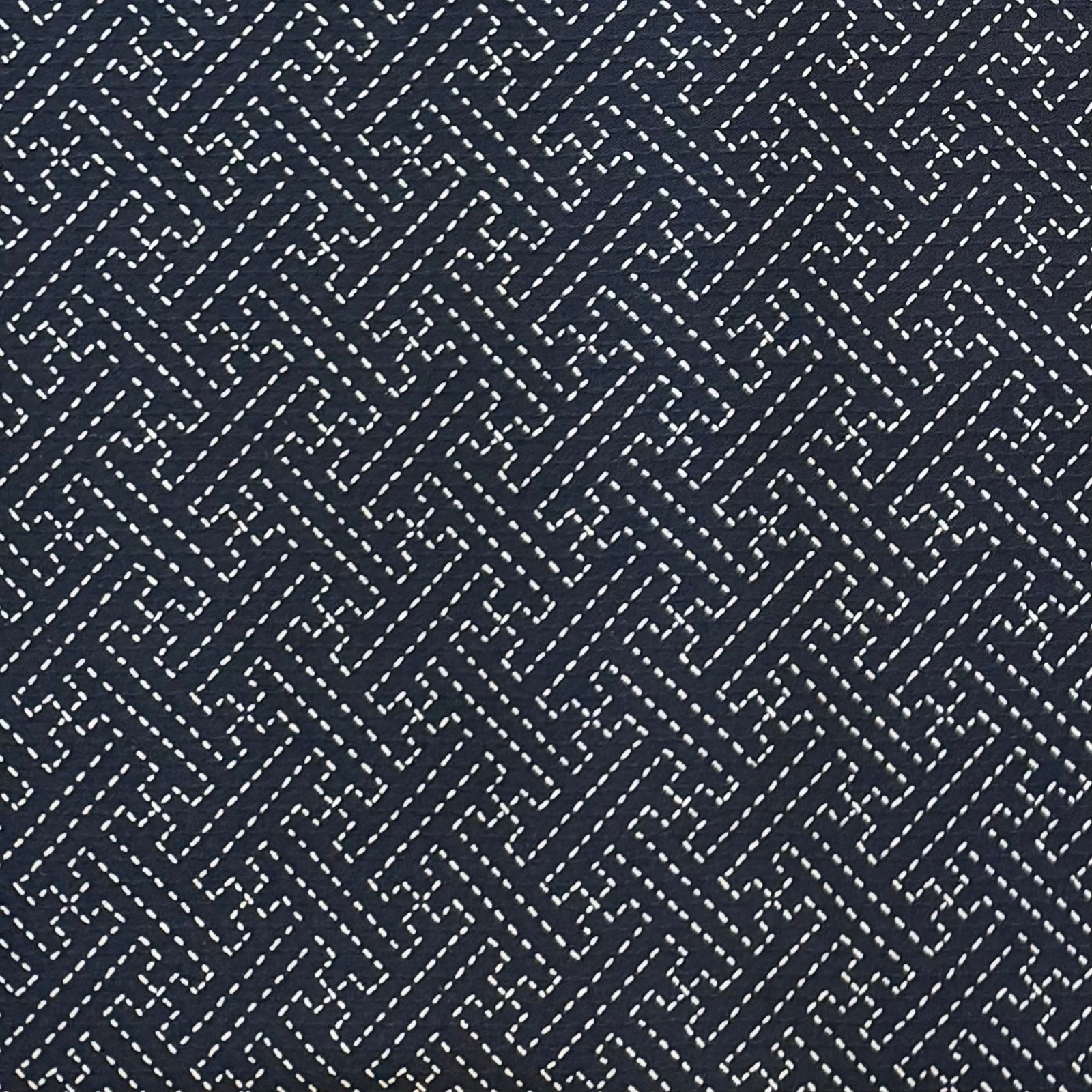 Stitched Sashiko - Cotton Print Fabric - $38 Per Metre