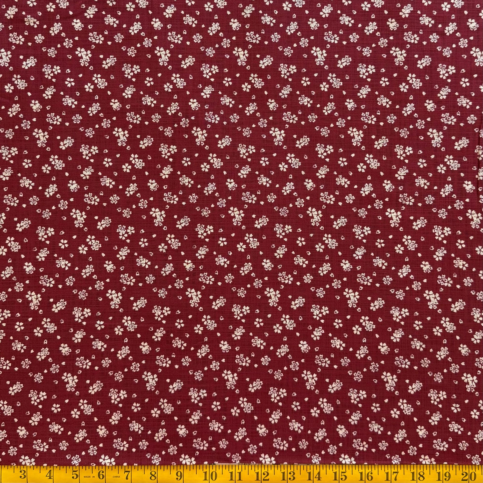 Cherry Blossoms Red - Cotton Print Fabric - $32 Per Metre