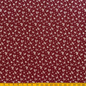 Cherry Blossoms Red - Cotton Print Fabric - $32 Per Metre