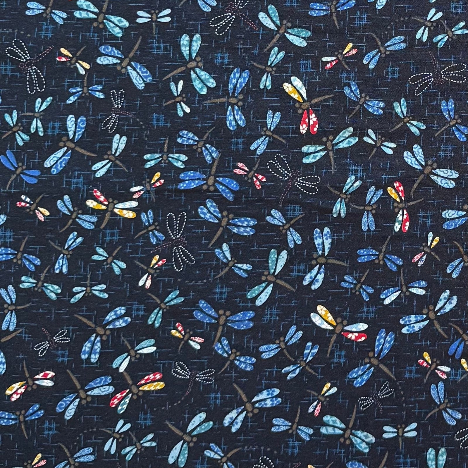 A Flutter of Dragonflies - Cotton Print Fabric - $32 Per Metre