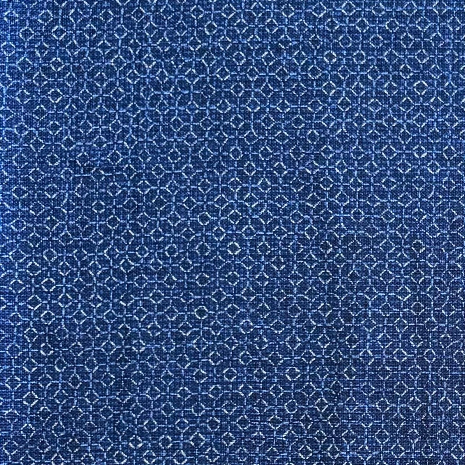 Blue Honeycomb - Cotton Print Fabric - $32 Per Metre