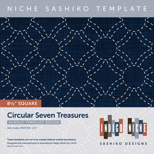 Circular Seven Treasures Large Sashiko Template